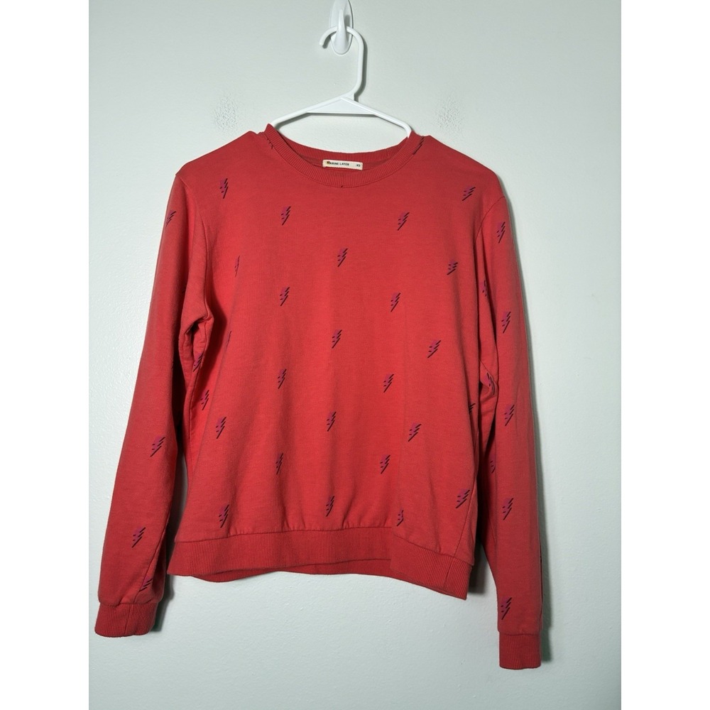 Marine Layer Women's Lightning Bolt Sweater XS Red Cotton